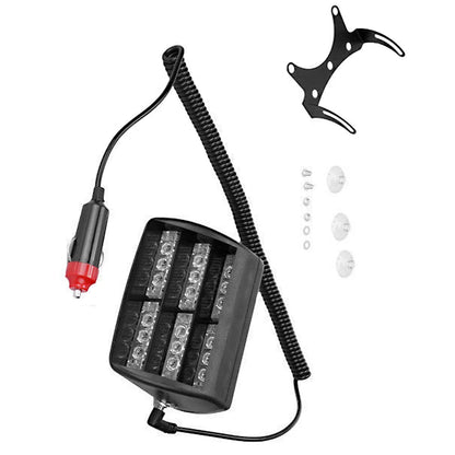 12V Strobe Warning Cigarette Lighter Windshield Dashboard Flash