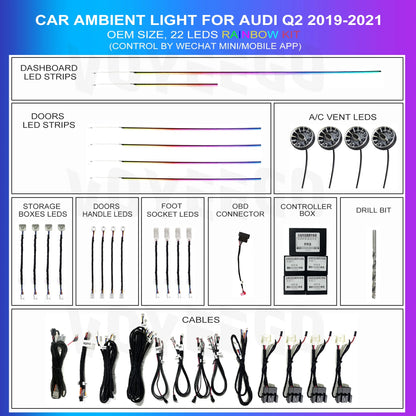 For Audi Q2 2019-2021 Ambient Lighting Voyeego Ambient Factory