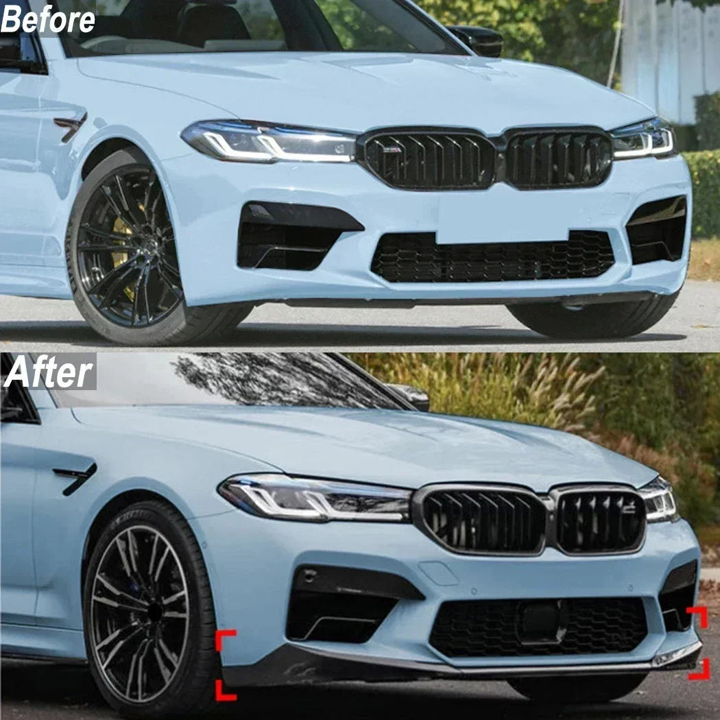 For BMW 5 Series M5 F90 Gloss Black Carbon Look Front Bumper Lip