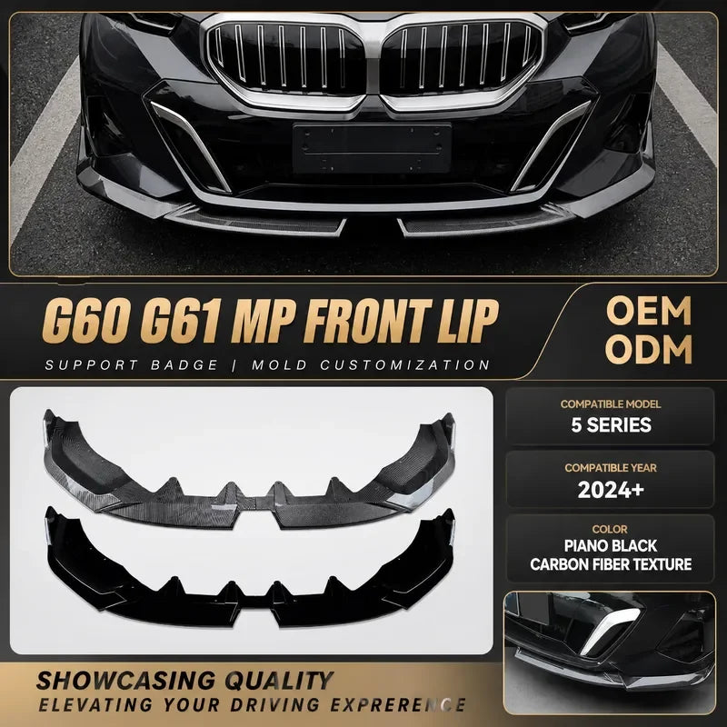 For BMW 5 Series G60 G61 I5 M Sport Front Lip Bumper Splitter