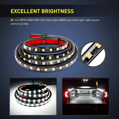 For Pickup Nilight 2PCS Inch 180 Truck Bed Kit Waterproof Cargo