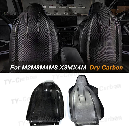 For BMW G80 M3 G82 G83 Dry Carbon Fiber SEAT Back Covers Trims