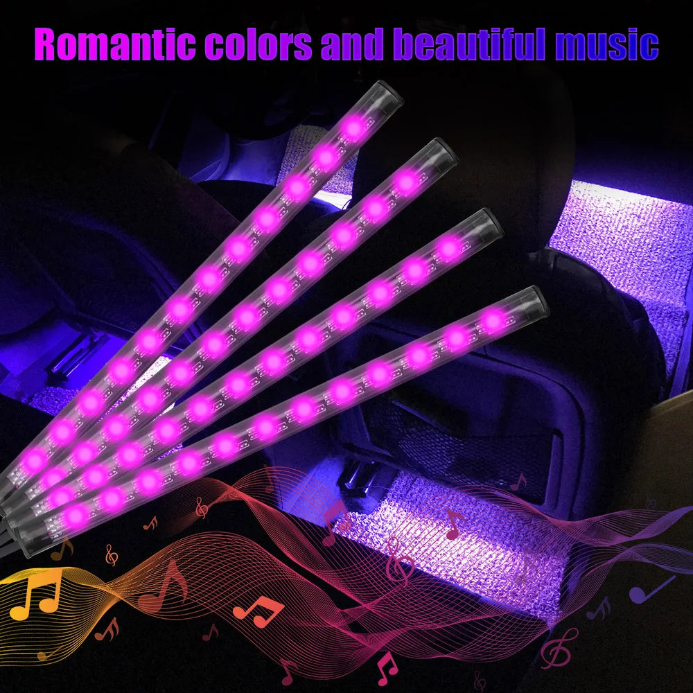 24 48 Strips Ambient Lamps Interior Foot RGB Illumination