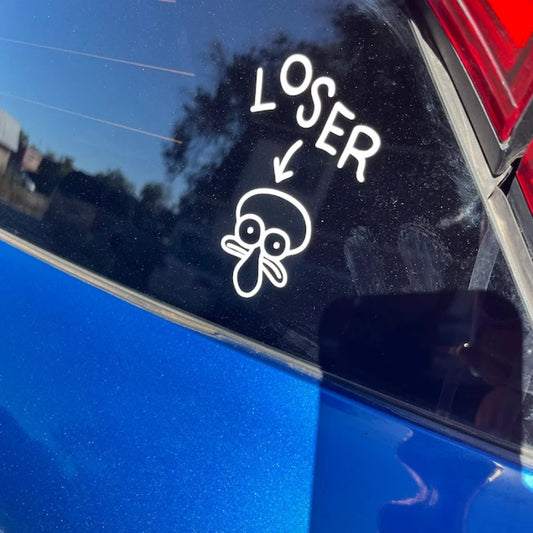 Squidward Loser Windows Sticker Fun Cartoon Decor Waterproof