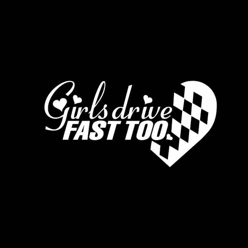 Sticker Sexy Girl Drive Fast Too Fashion Heart Automobiles