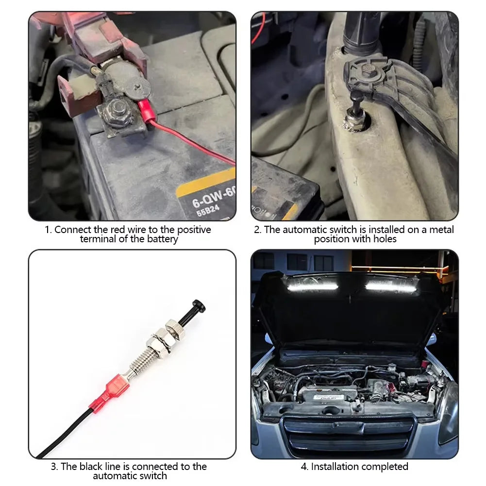 Hood Repair Lighting Kit On Off White Waterproof Underhood