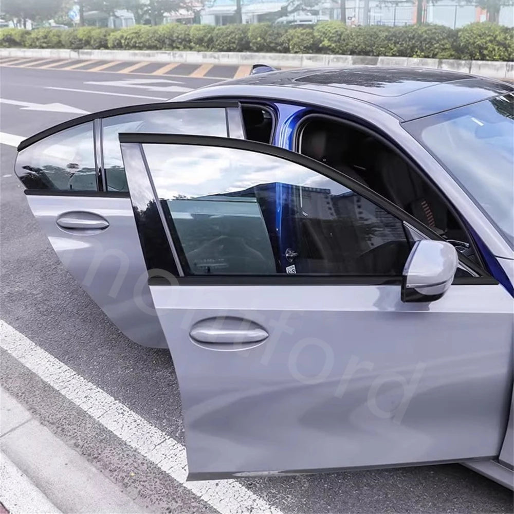 For BMW 5 Series G30 2018-2023 Black Steel Window Molding Frame