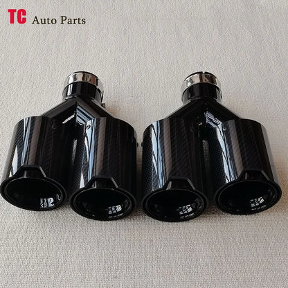 For BMW Series Pair Dual Outlet Glossy Black Carbon Muffler