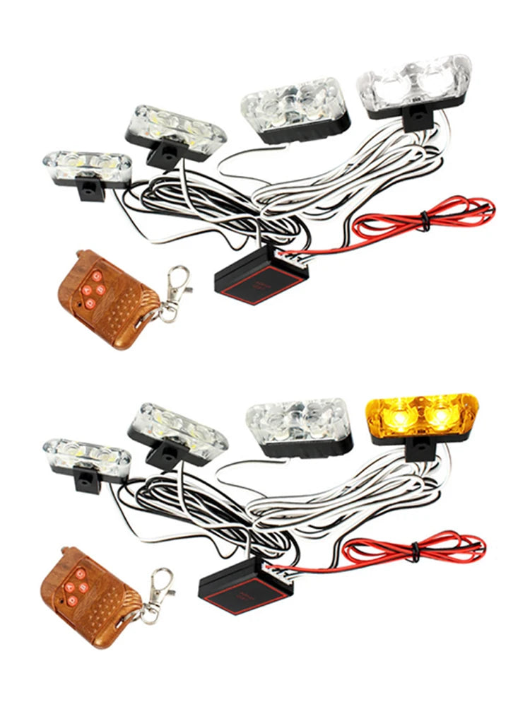 Set Strobe Warning Wireless Remote Control ABS White Yellow