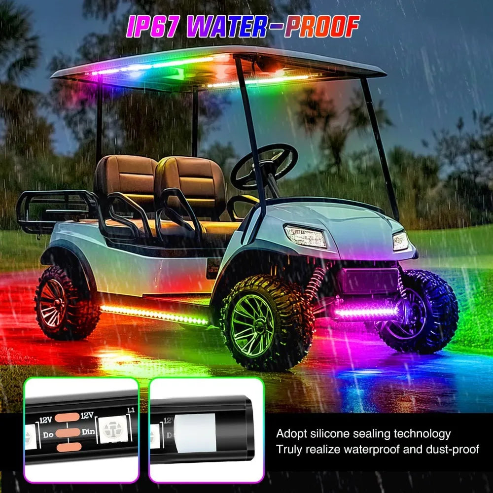 Nilight 6PCS Golf Cart Underbody Kit Neon Strip Remote