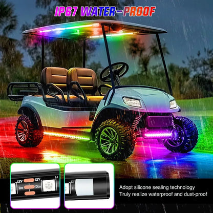 Nilight 6PCS Golf Cart Underbody Kit Neon Strip Remote