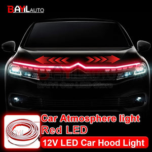 12V Red Hood Strip Scan Starting Decor Flexible Daytime