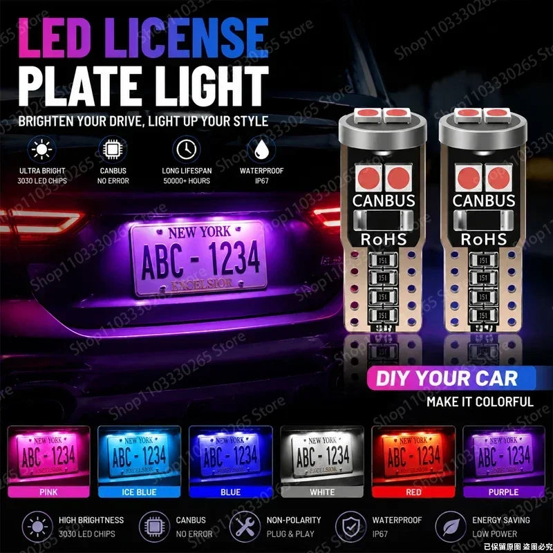 2PCS T10 W5W 168 3030 6SMD Super Bright Parking