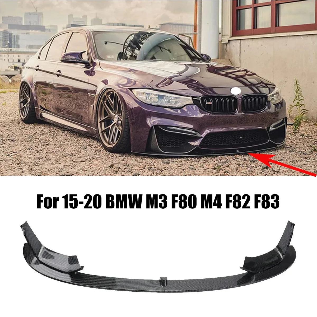 For BMW M3 F80 M4 F82 F83 2015-2020 Front Bumper Lip