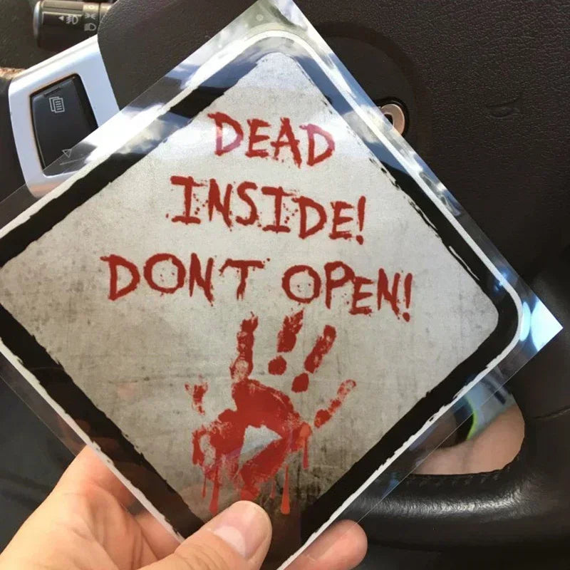 Dead Inside Dont Open Outdoor Sticker Walking Zombie Reflective
