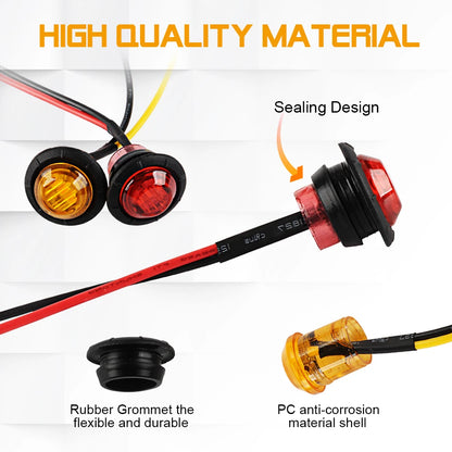 Round Trailer Side Marker Indicators External Trucks Clearance