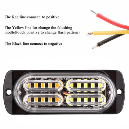 Ultra Slim Strobe 12-24v Sync Flashing Warning Beacons Amber
