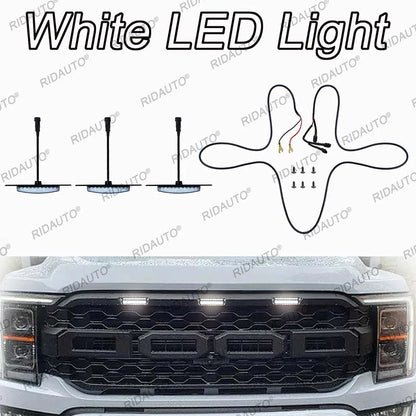 For Ford F150 2021 2022 2023 3PCS White Kit Raptor Modify Grille