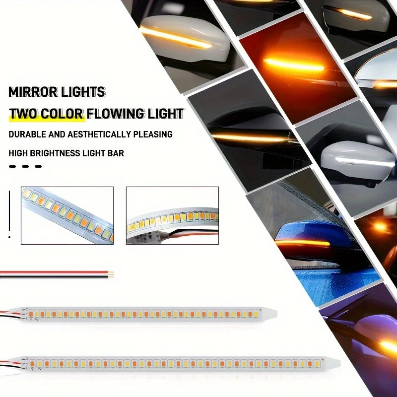 2PCS 12V Rearview Mirror Indicator Headlight Strip Turn Signal