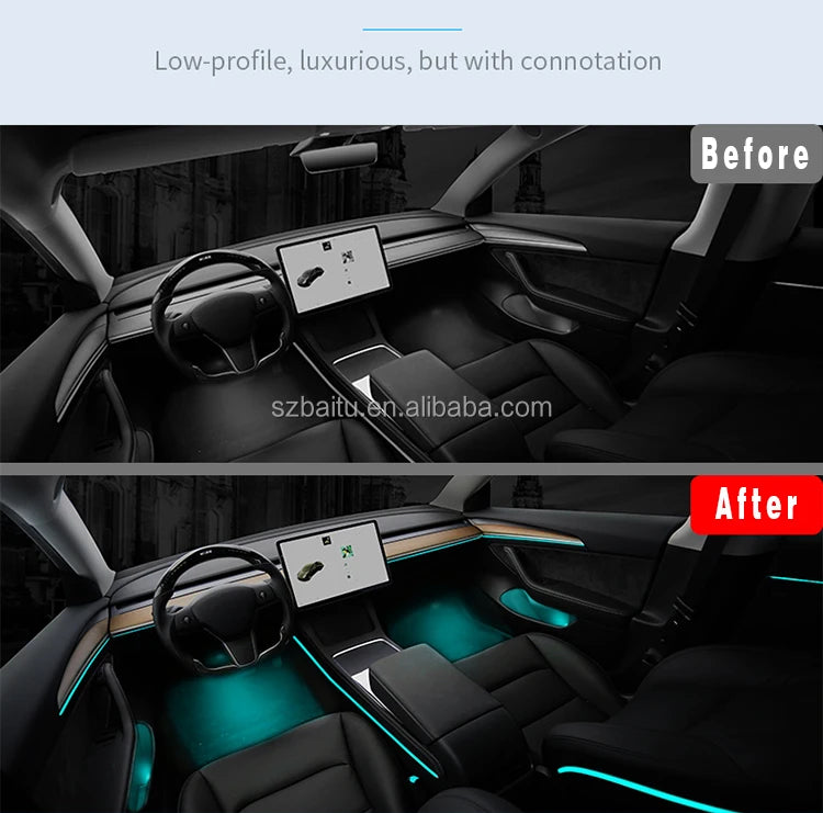 Ambient Lighting Kit Interior Atmosphere System Tesla Model