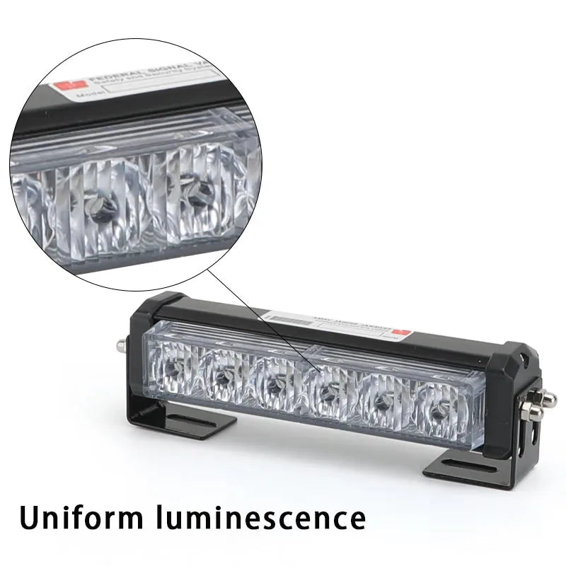 6LED One Drag Two Four Strobe Warning Flash Long