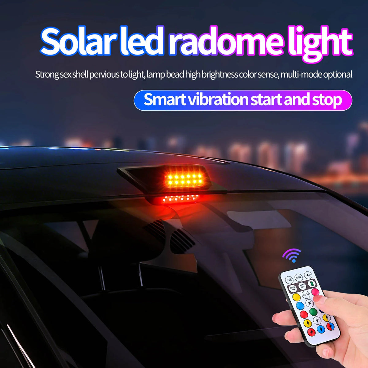 For Pickup solar-powered Roof Waterproof No Drill Marker Remote