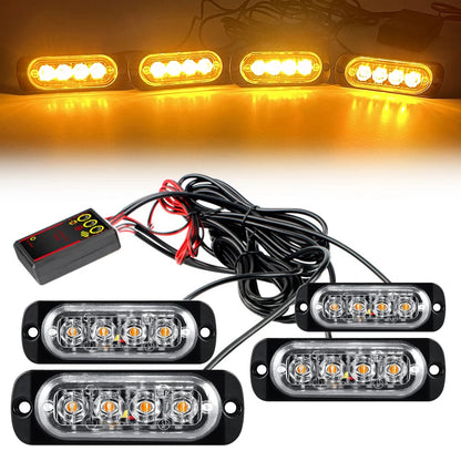 Amber Grille In Flash Bar Truck Motorcycle Emergency Trailer