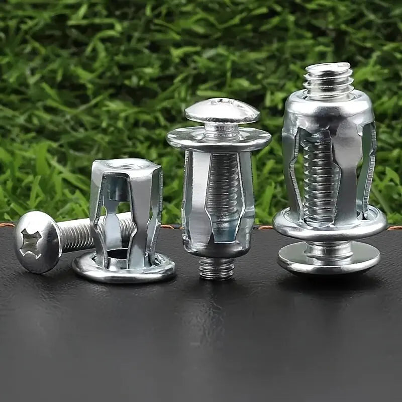 60PCS Galvanized Carbon Steel Expansion Nuts Petal Lock Cross