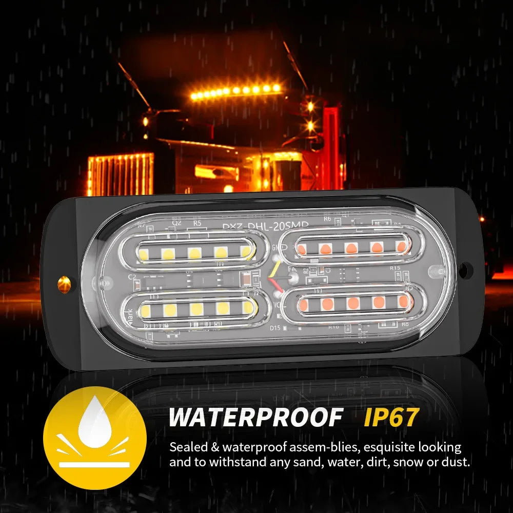 1PCS Strobe Warning Grille Flashing Truck Amber Traffic 12V