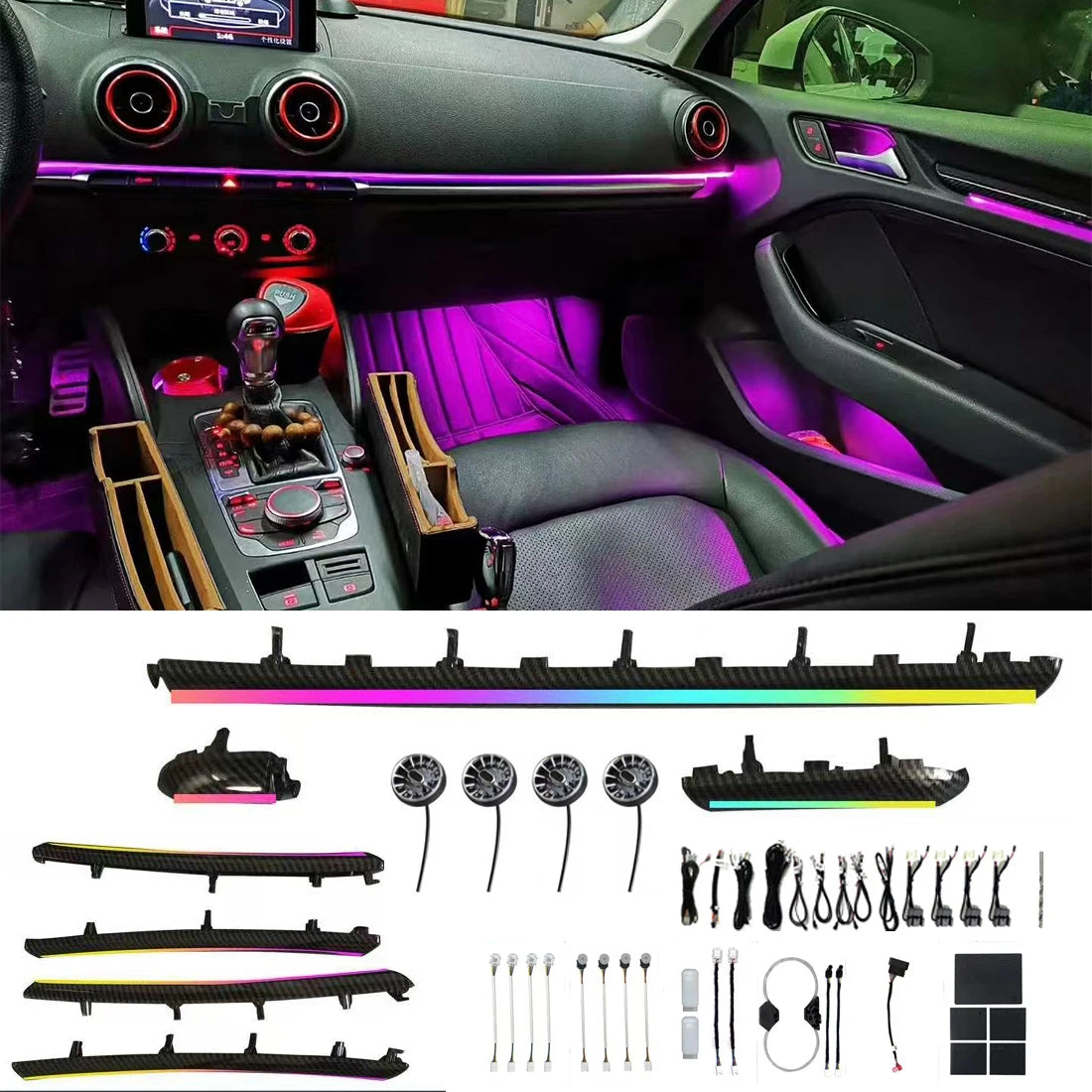 For Audi A3 S3 RS3 8V 8Y 2013-2020 Mqb Ambient Air Vent Interior