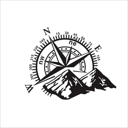 28CM 4X4 Compass Leaf Navigate Mountain Offroad Waterproof Pvc