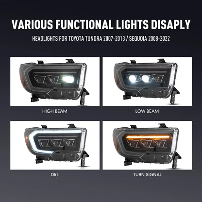 For Toyota Sequoia 2008-2022 Tundra 2007-13 Head Headlight