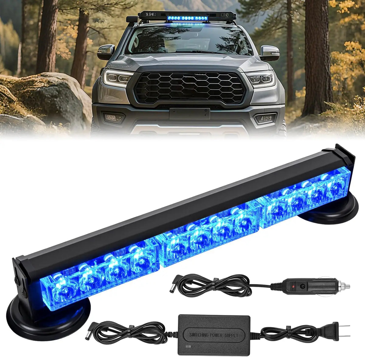 Nilight 12LED Wireless Strobe Blue Inch Magnetic Mount MINI