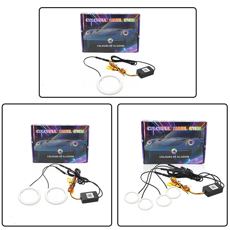 4PCS Set RGB Angel Eyes Halo Rings Cotton 12-24v