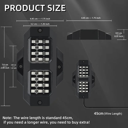 8pods White Rock 24 Smd Chips Underbody Lighting 6000K