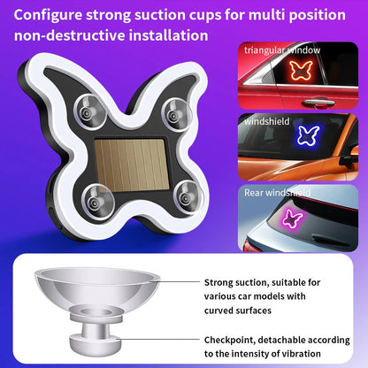 Suitable Solar heart-shaped Butterfly Bottle Triangle Window