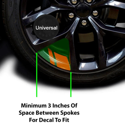 For Size 16-21" 6PCS Sticker Reflective Wheel Rim Vinyl Warning