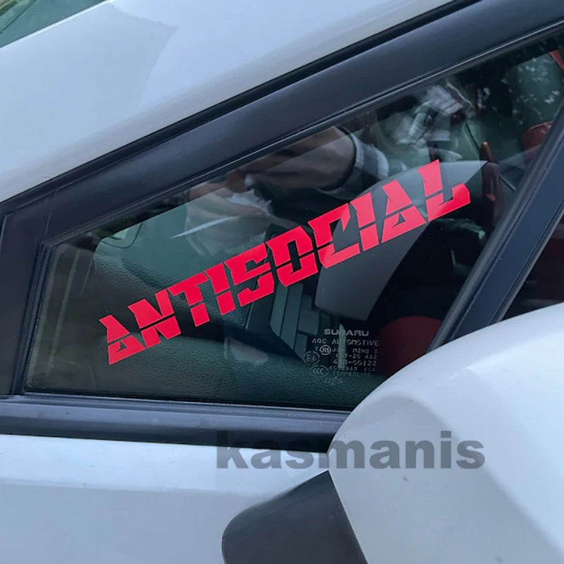 Antisocial Vinyl Art Sticker Windshield Window Body Mirror Glass