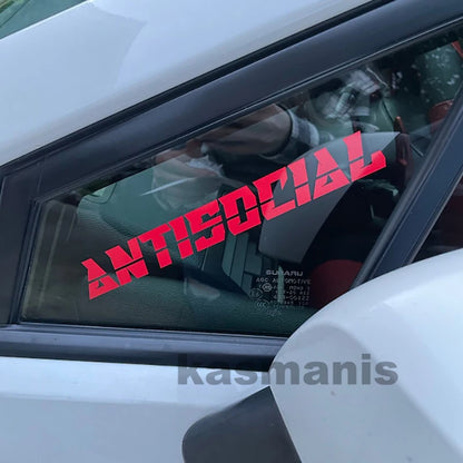 Antisocial Vinyl Art Sticker Windshield Window Body Mirror Glass