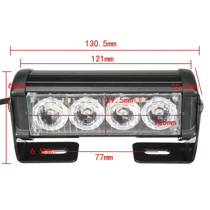 2PCS 4LED Warning Strobe Strip Remote Control Daytime Running