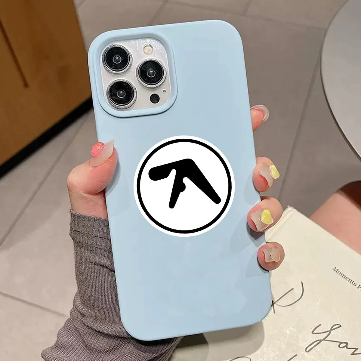 For Laptop,Car Bumper,Skate,Guitar Case Black White Aphex Twin