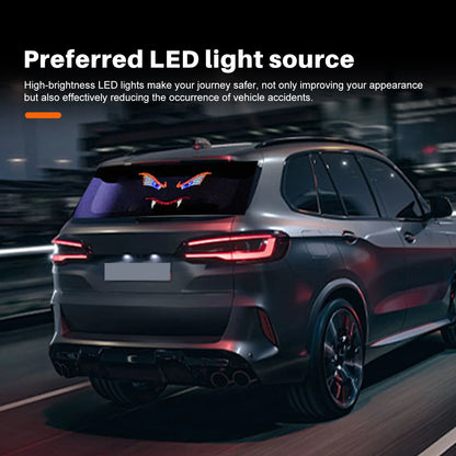 Devil's Eye Vampire USB Dynamic Expression LED Sticker Light for Front & Rear Car Windows Automotive Accessories