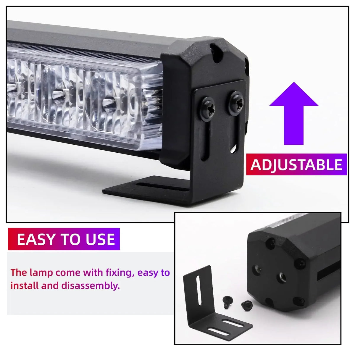 12LED Warning Strobe Strip Remote Control Daytime Running