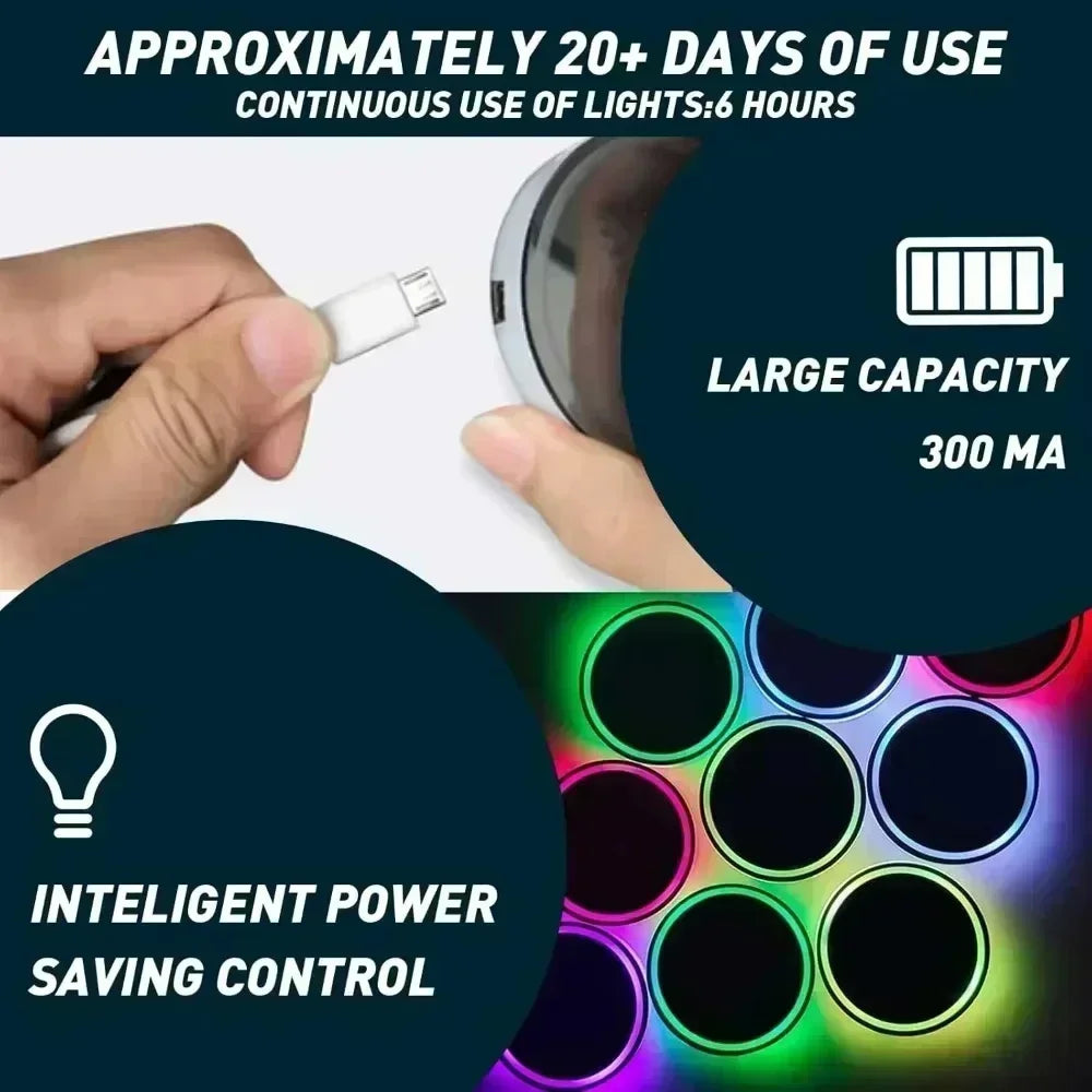 Cup Holder Coaster Colors RGB Up Pad Vibration Sensor