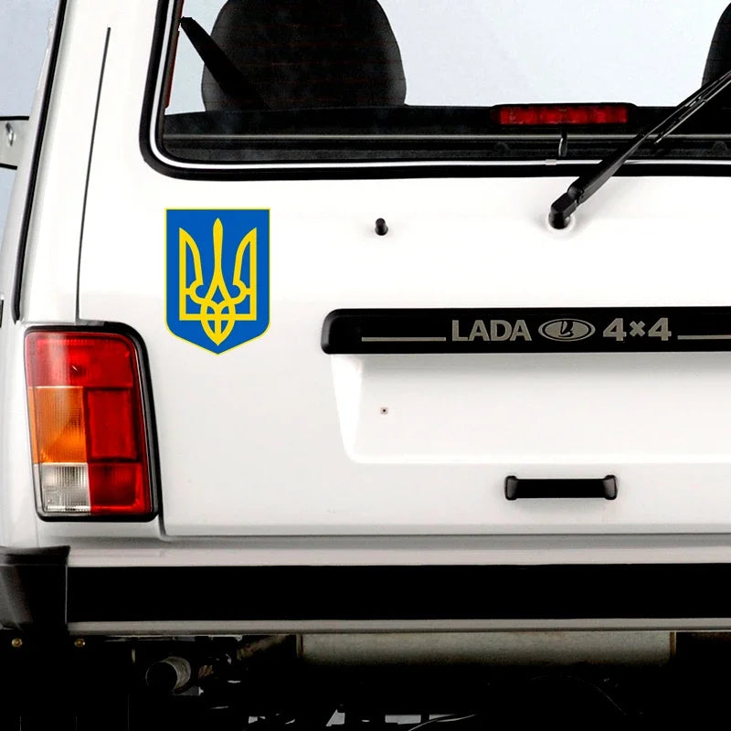 13CM Coat Arms Ukraine Funny Sticker Colorful Pvc Printed
