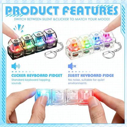 Up Keyboard Keychain Fidget Toy Clickable Buttons Stress Relief