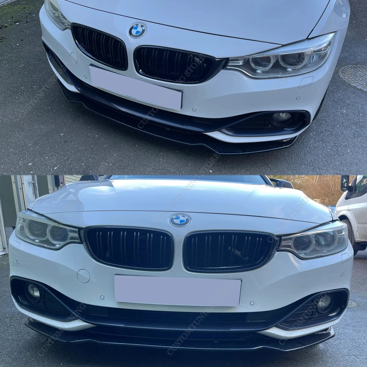 For BMW F32 F33 F36 Non-M Gloss Black Front Bumper Splitter Lip