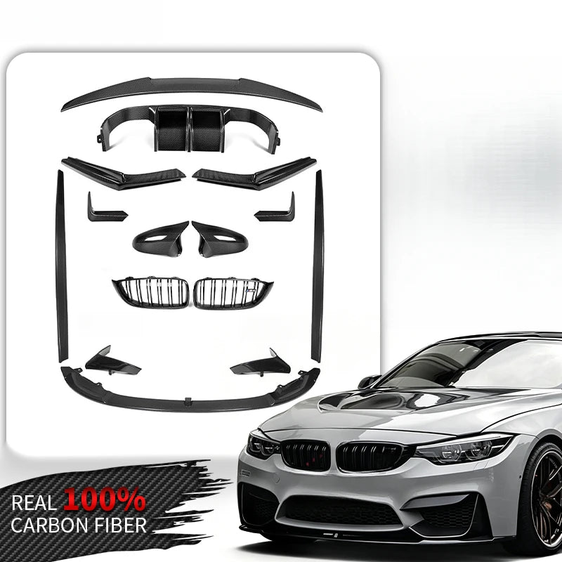 For F80 M3 F82 M4 2014-2020 Mp Dry Carbon Fiber Body Kit Front