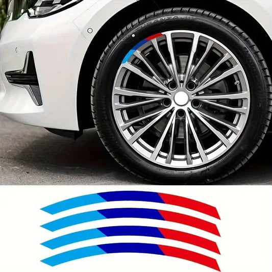 For Wheel Rim Hub Auto Body 4PC Sport Curved Color Strip Vinyl