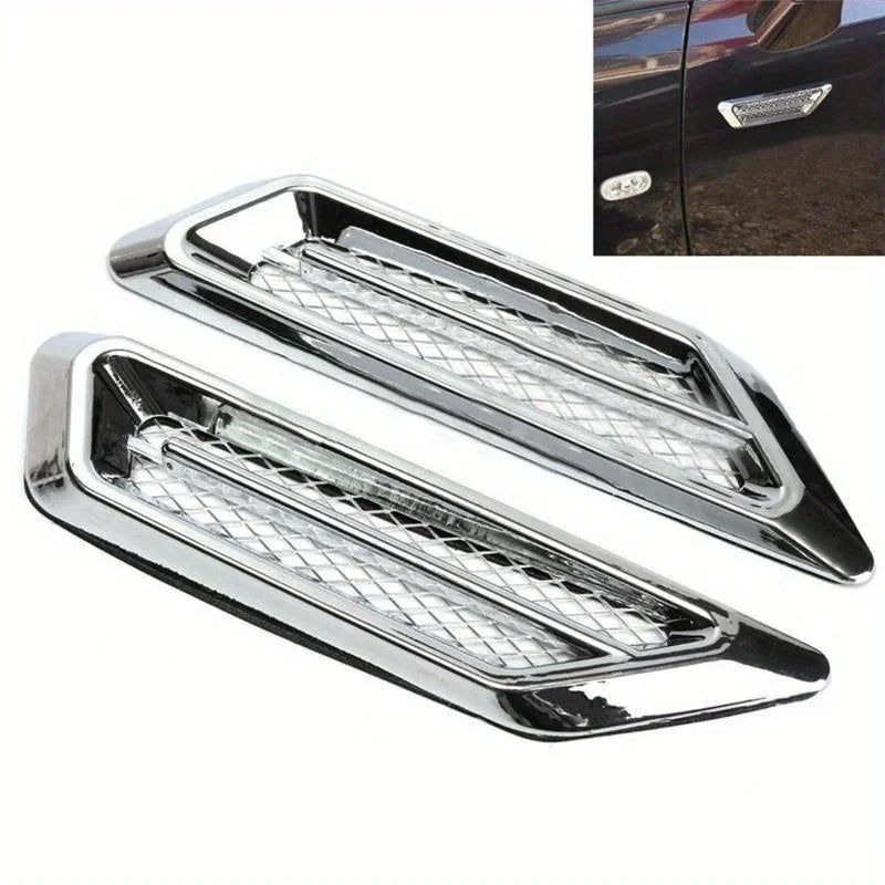 2PCS Chrome SUV Air Flow Fender Side Vent Sticker